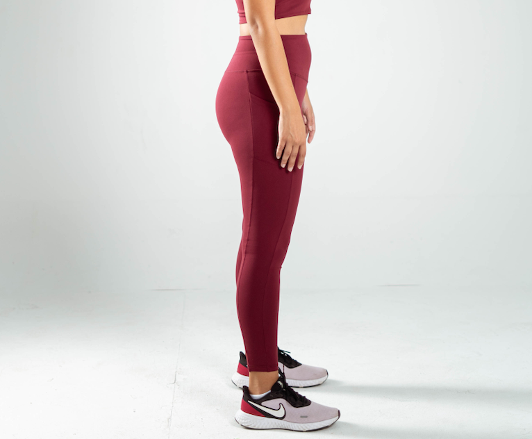 ULTRA SOFT ESSENTIAL POCKETED LEGGINGS - Merlot Red