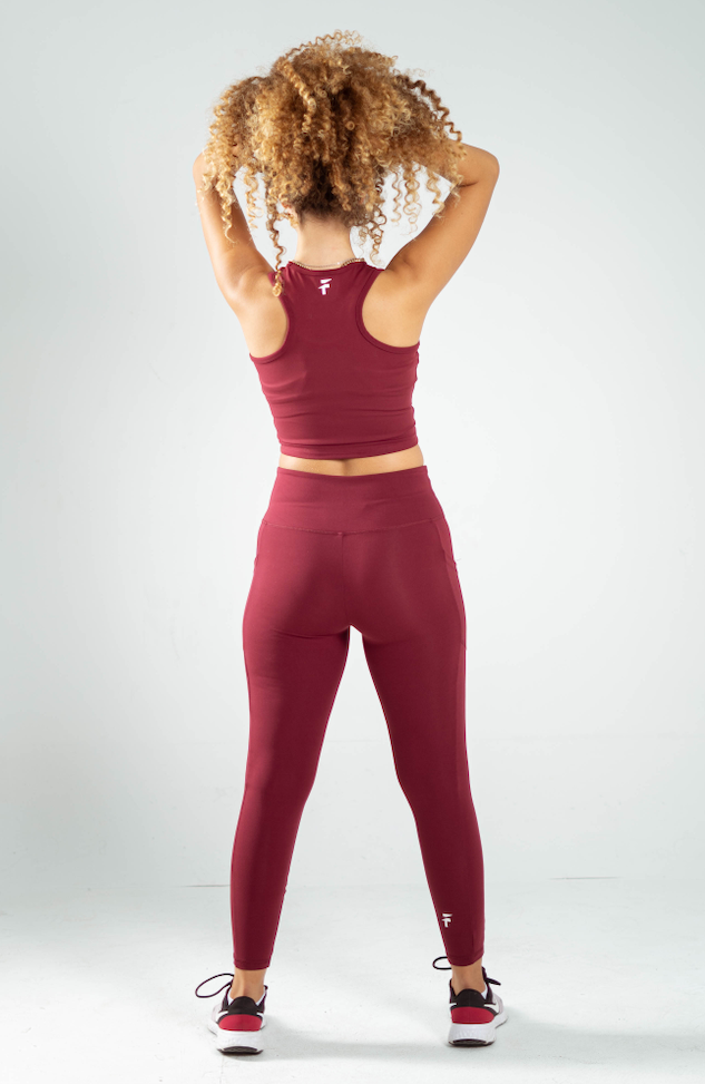 ULTRA SOFT ESSENTIAL POCKETED LEGGINGS - Merlot Red