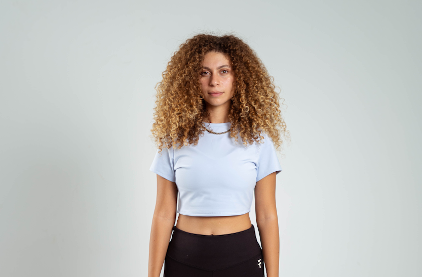 ULTRA SOFT ESSENTIAL CROP TOP - Aqua Blue