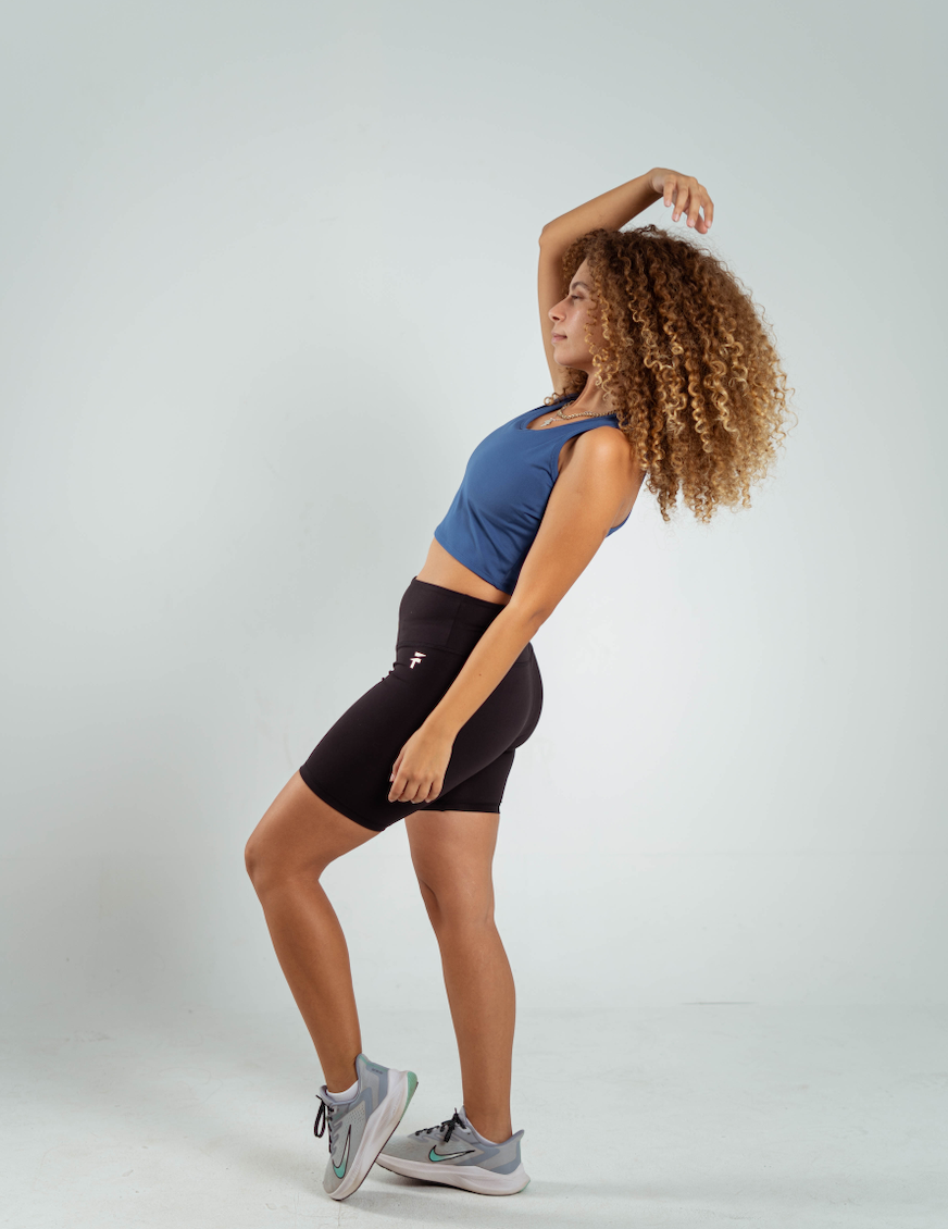 ULTRA SOFT ESSENTIAL SLEEVELESS CROP TOP - Crystal Blue