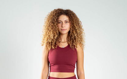 ULTRA SOFT ESSENTIAL SLEEVELESS CROP TOP - Merlot Red