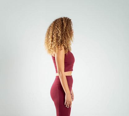 ULTRA SOFT ESSENTIAL SLEEVELESS CROP TOP - Merlot Red