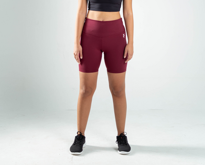 ULTRA SOFT ESSENTIAL BIKER SHORTS - Merlot Red