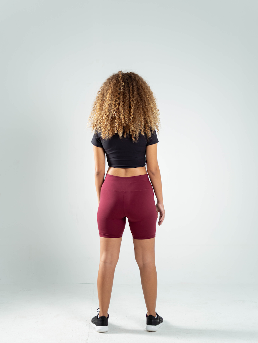 ULTRA SOFT ESSENTIAL BIKER SHORTS - Merlot Red