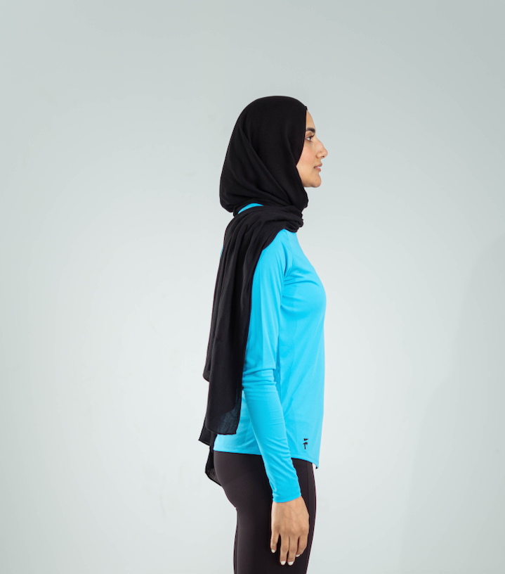 ESSENTIAL LONG SLEEVE TOP - Ocean Blue