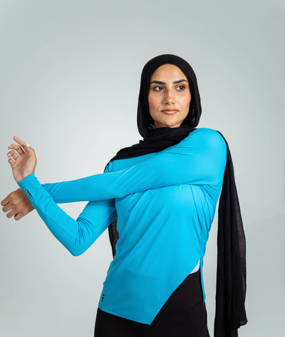 ESSENTIAL LONG SLEEVE TOP - Ocean Blue