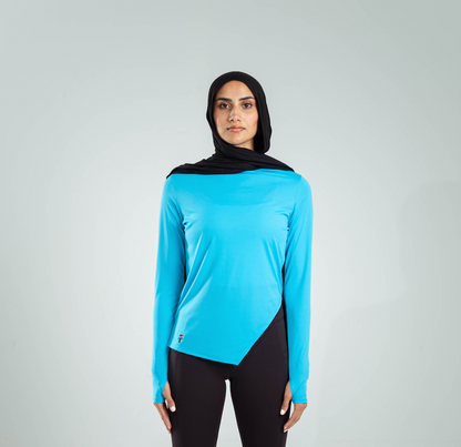 ESSENTIAL LONG SLEEVE TOP - Ocean Blue