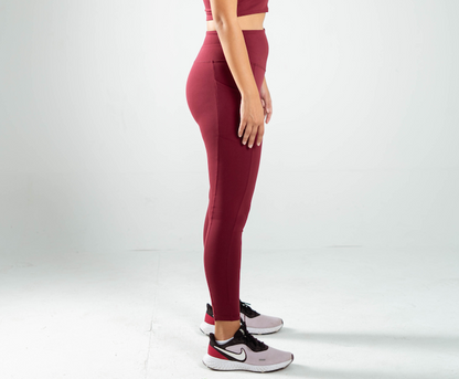 ULTRA SOFT ESSENTIAL POCKETED LEGGINGS - Merlot