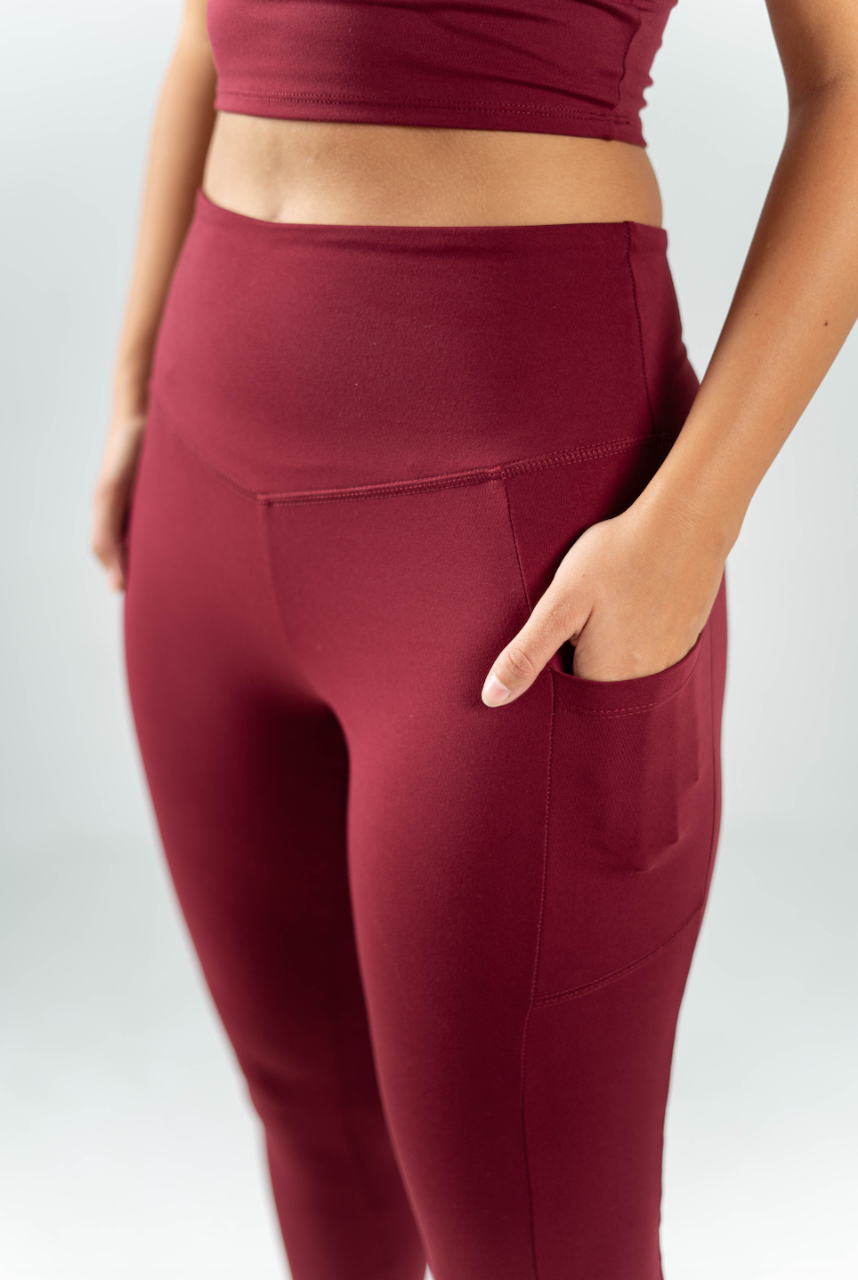 ULTRA SOFT ESSENTIAL POCKETED LEGGINGS - Merlot