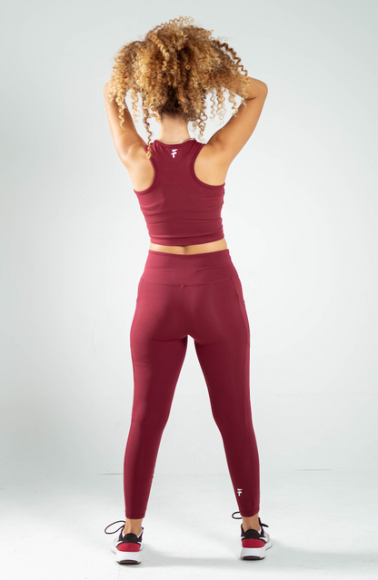 ULTRA SOFT ESSENTIAL POCKETED LEGGINGS - Merlot