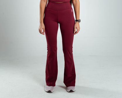 ULTRA SOFT PREMIUM FLARED PANTS - Merlot Red