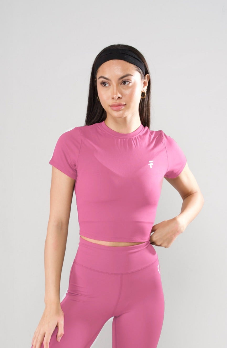 ULTRA SOFT ESSENTIAL CROP TOP - Bubblegum Pink