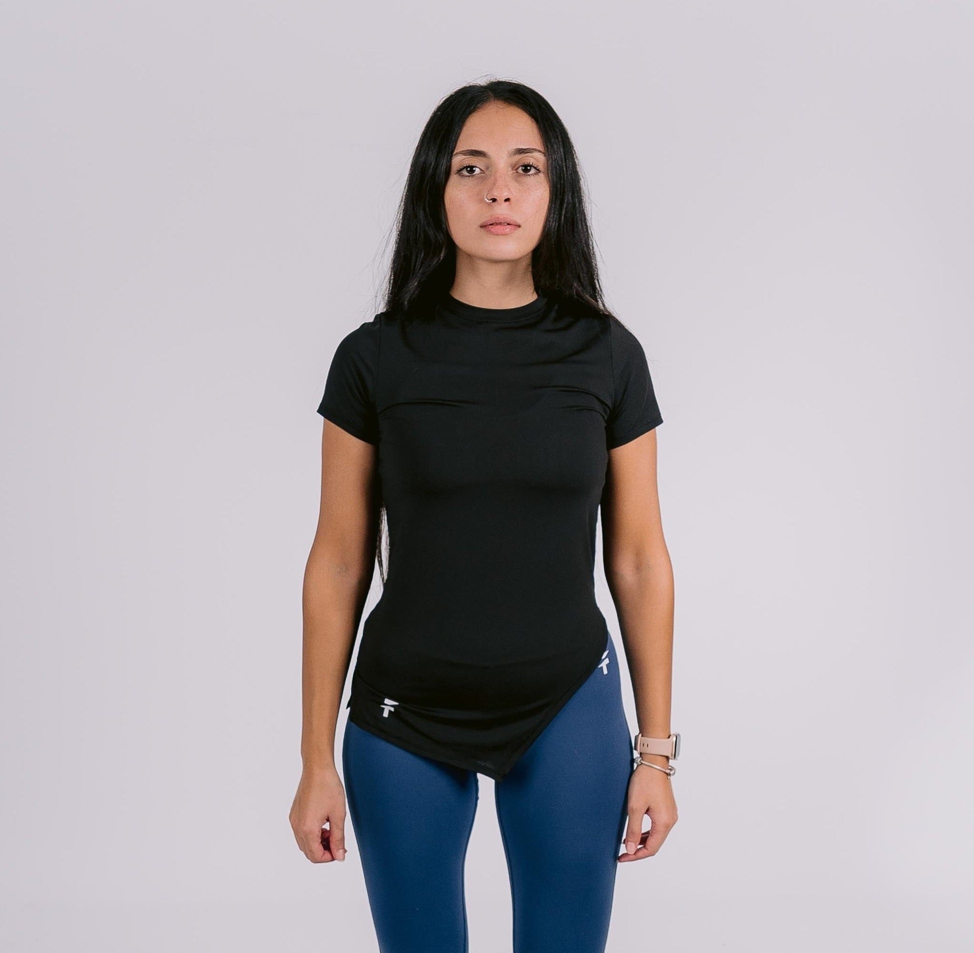 HOME TOWN ESSENTIAL SHORT SLEEVE TOP - Black - FIT TRIBE