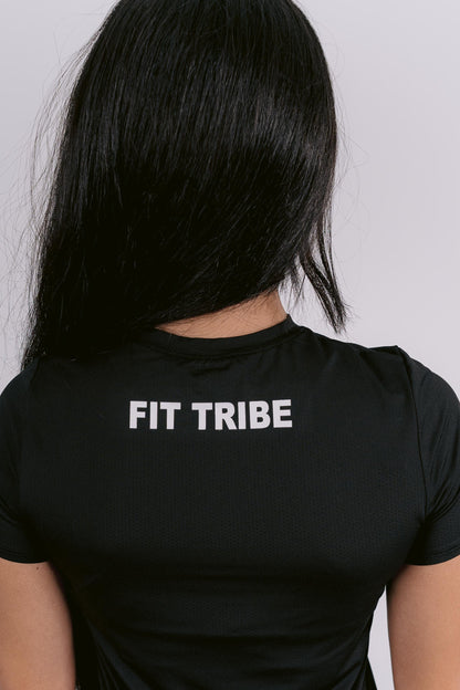 HOME TOWN ESSENTIAL SHORT SLEEVE TOP - Black - FIT TRIBE