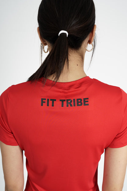 HOME TOWN ESSENTIAL SHORT SLEEVE TOP - Crimson Red - FIT TRIBE